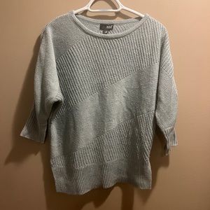 A.N.A. Oversized slit side 3/4 half sleeve asymmetrical gray sweater